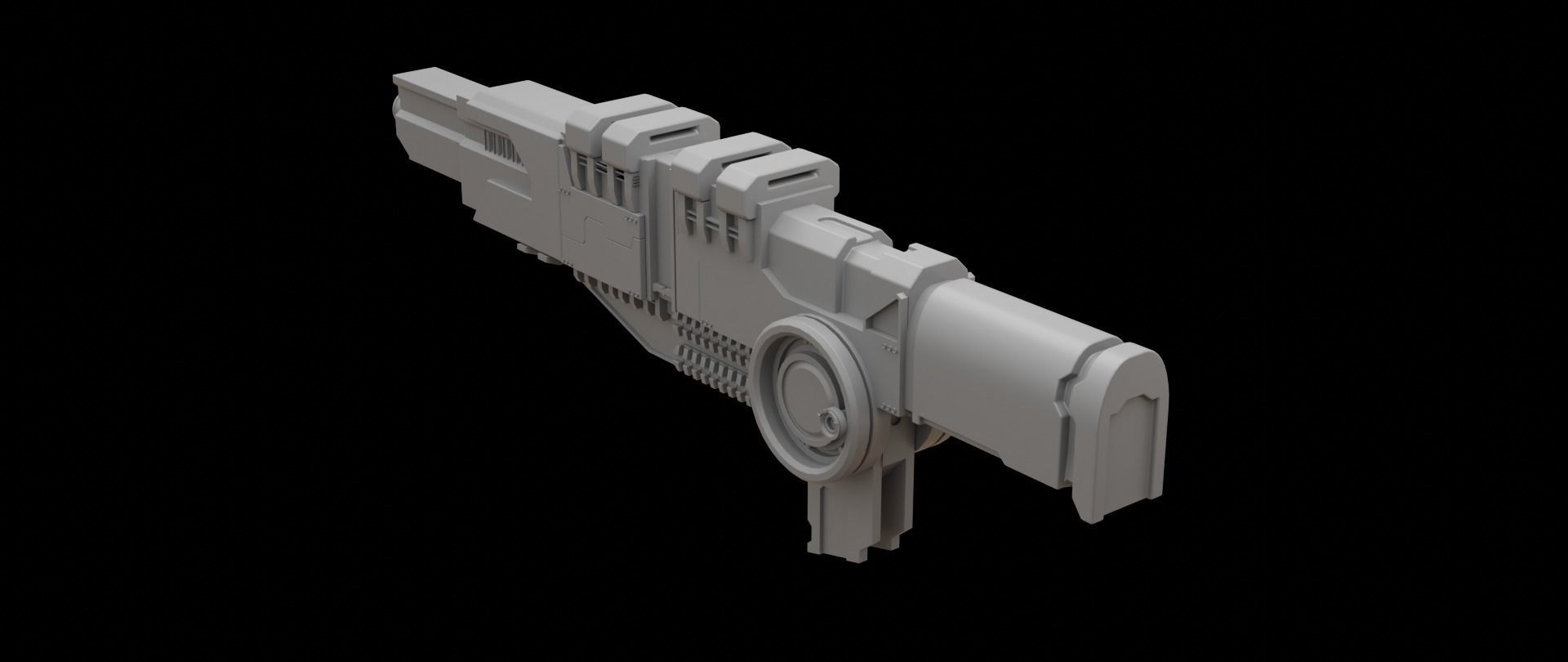 Mecha hard surface cannon 3D model_14