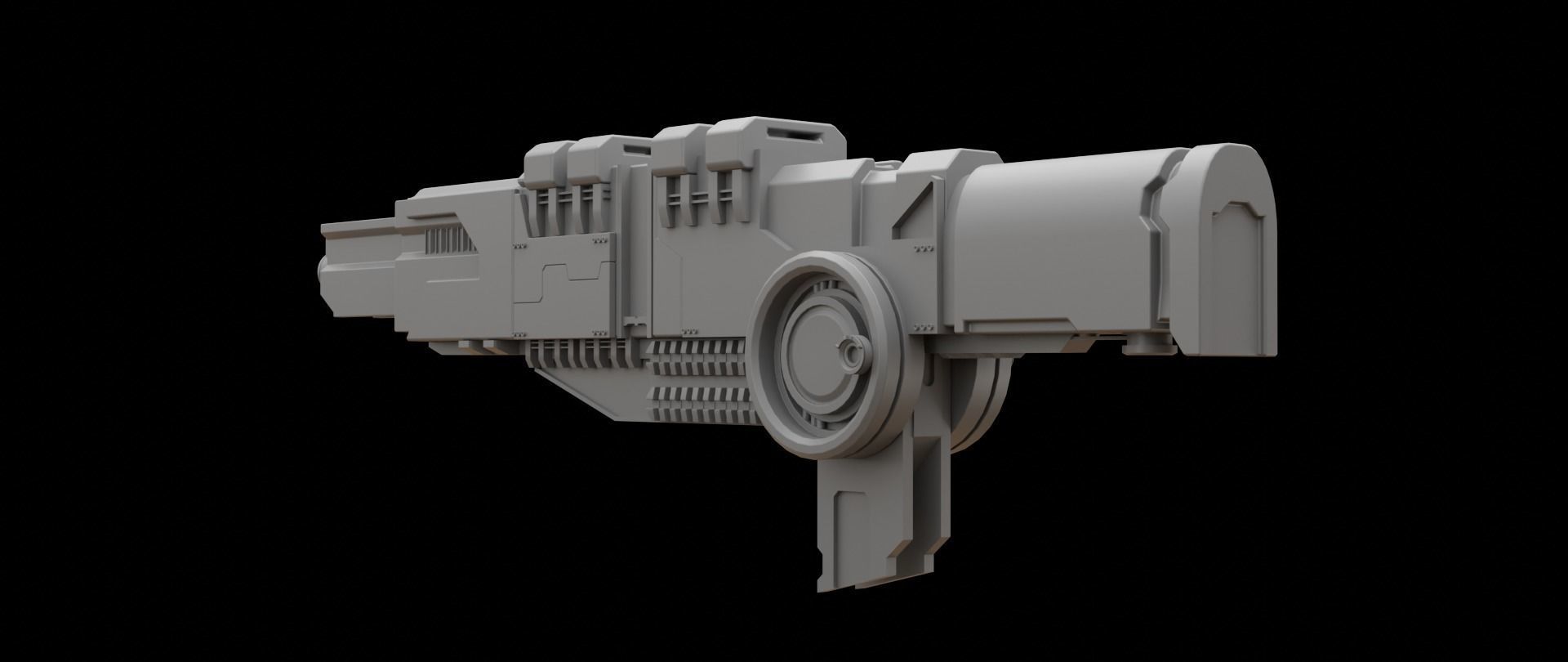 Mecha hard surface cannon 3D model_9