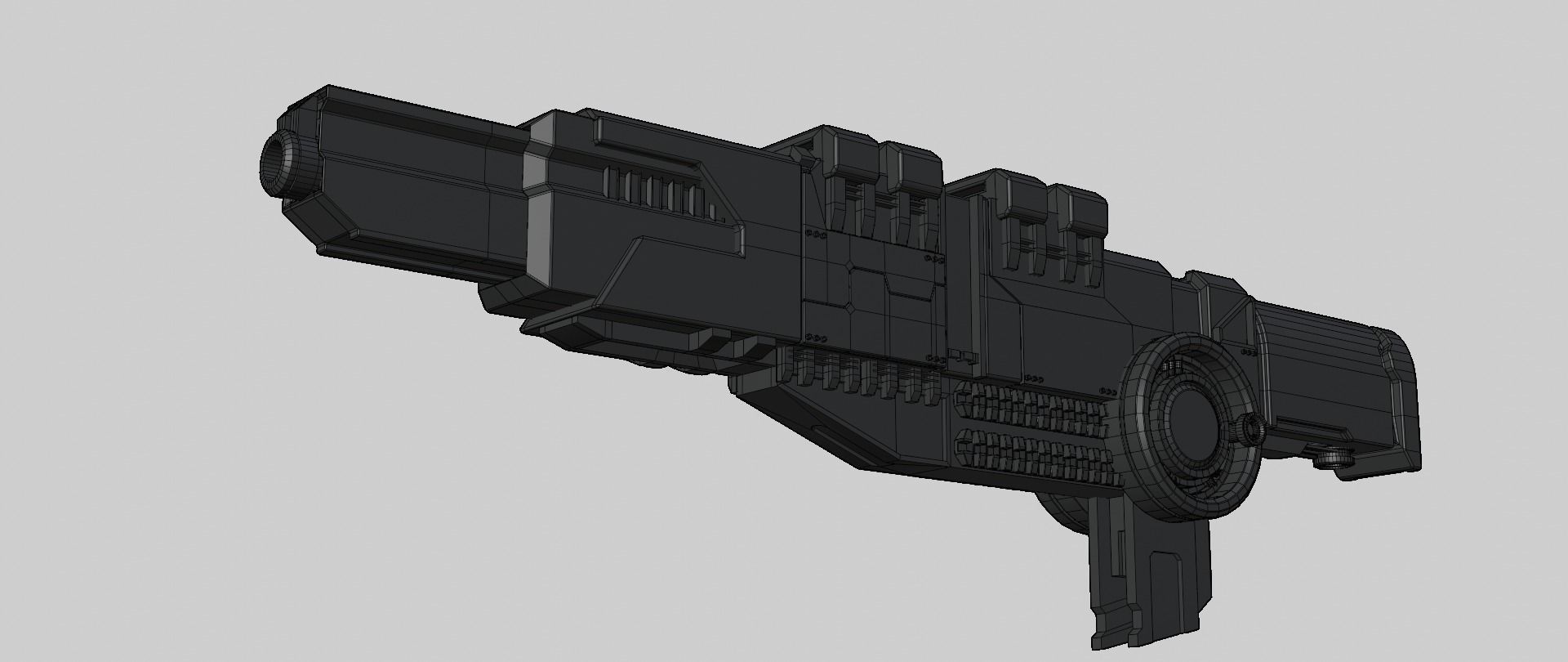 Mecha hard surface cannon 3D model_15