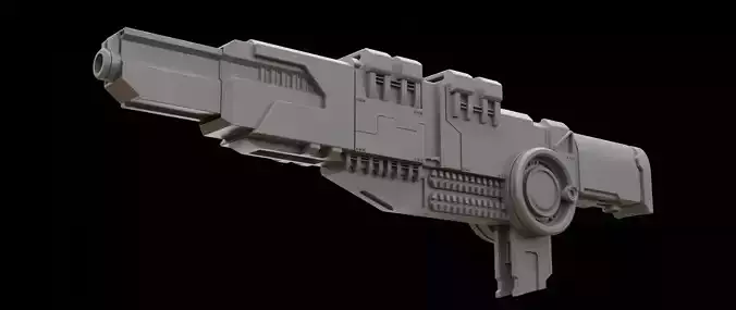 Mecha hard surface cannon 3D model