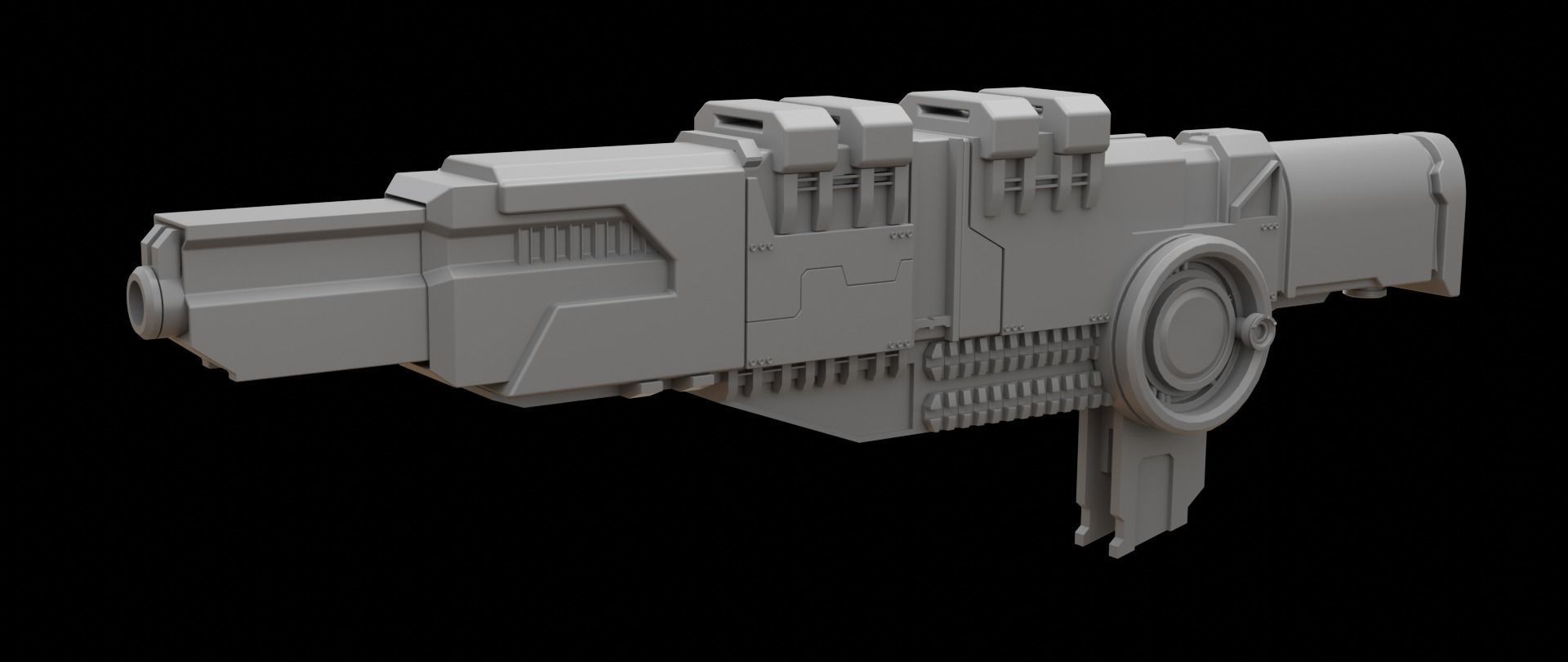 Mecha hard surface cannon 3D model_1