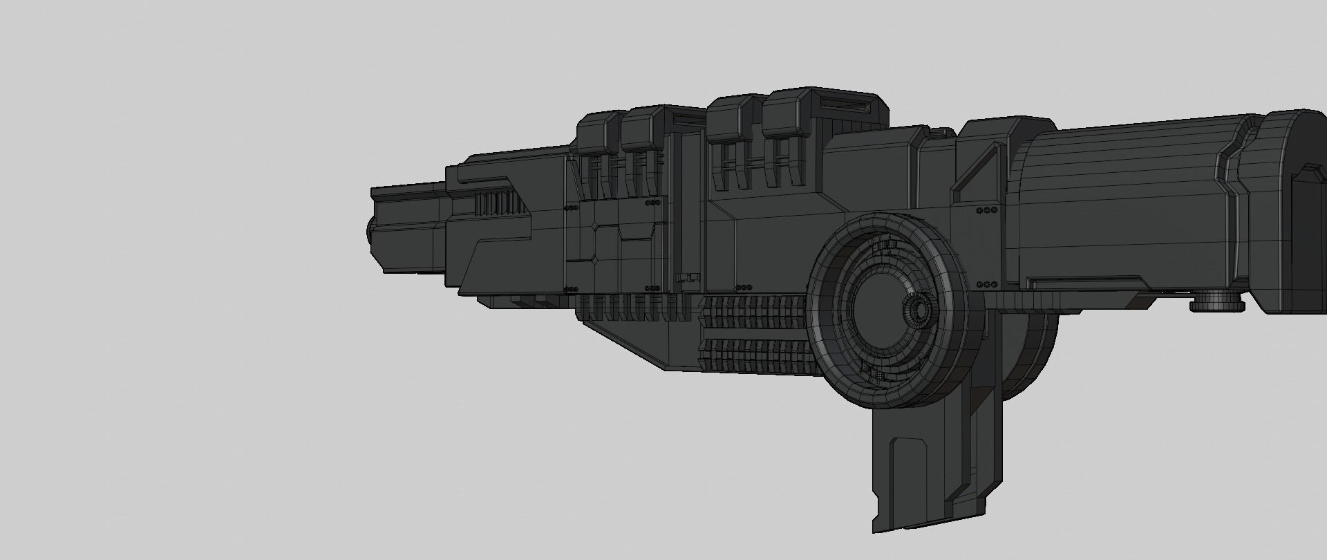 Mecha hard surface cannon 3D model_19