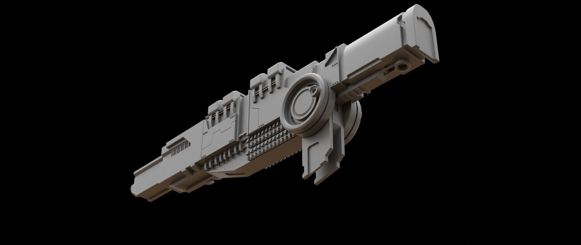 Mecha hard surface cannon 3D model_12