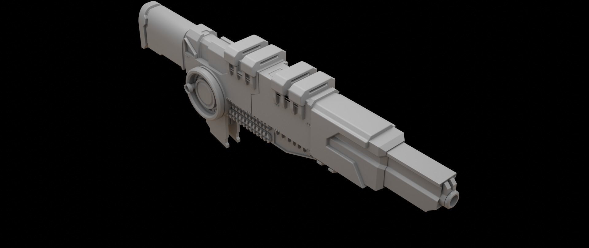 Mecha hard surface cannon 3D model_5