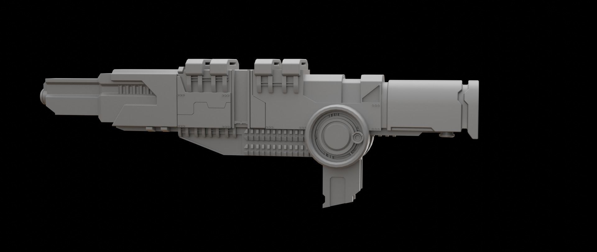 Mecha hard surface cannon 3D model_10