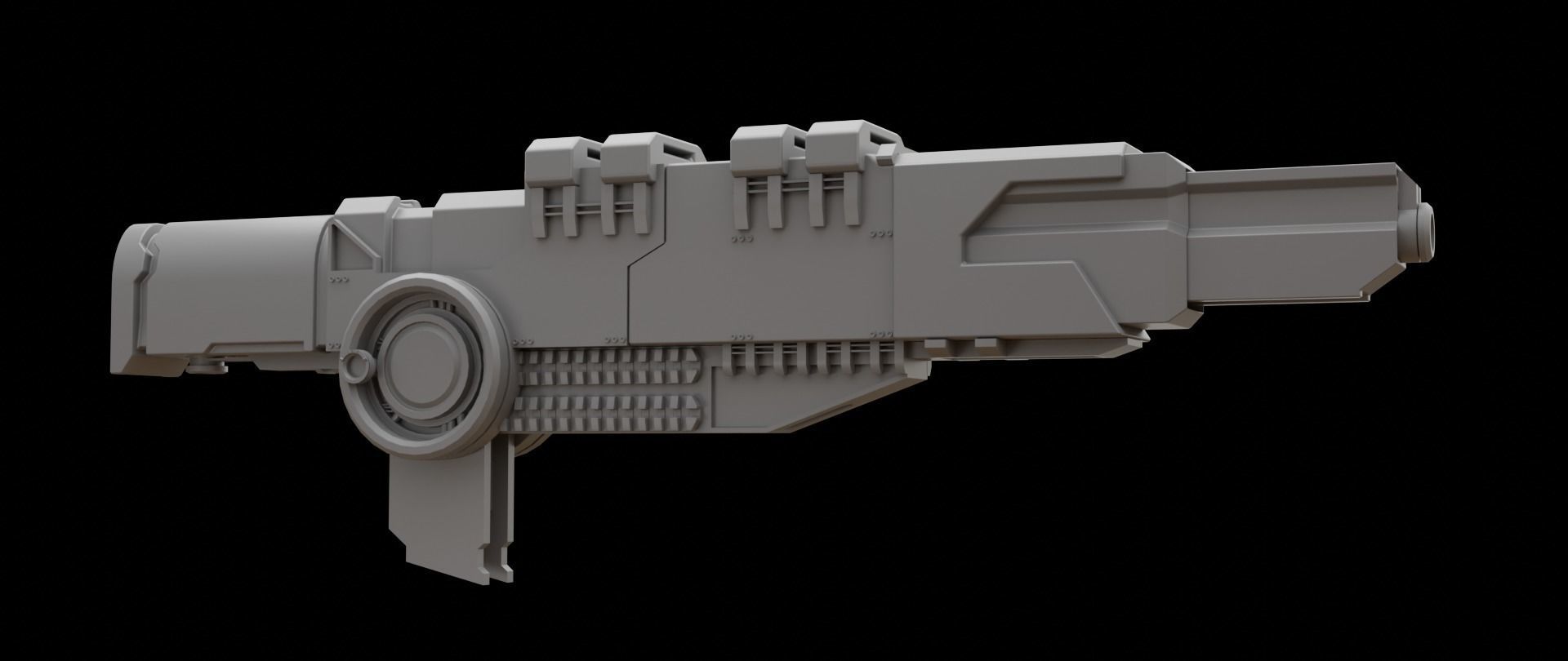 Mecha hard surface cannon 3D model_4