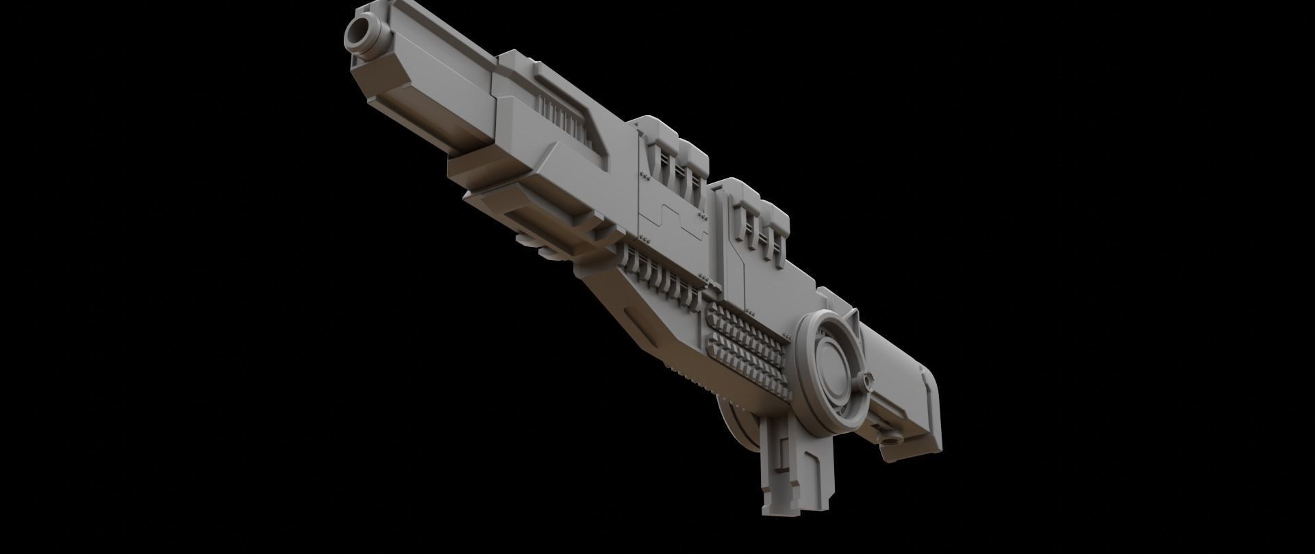 Mecha hard surface cannon 3D model_7