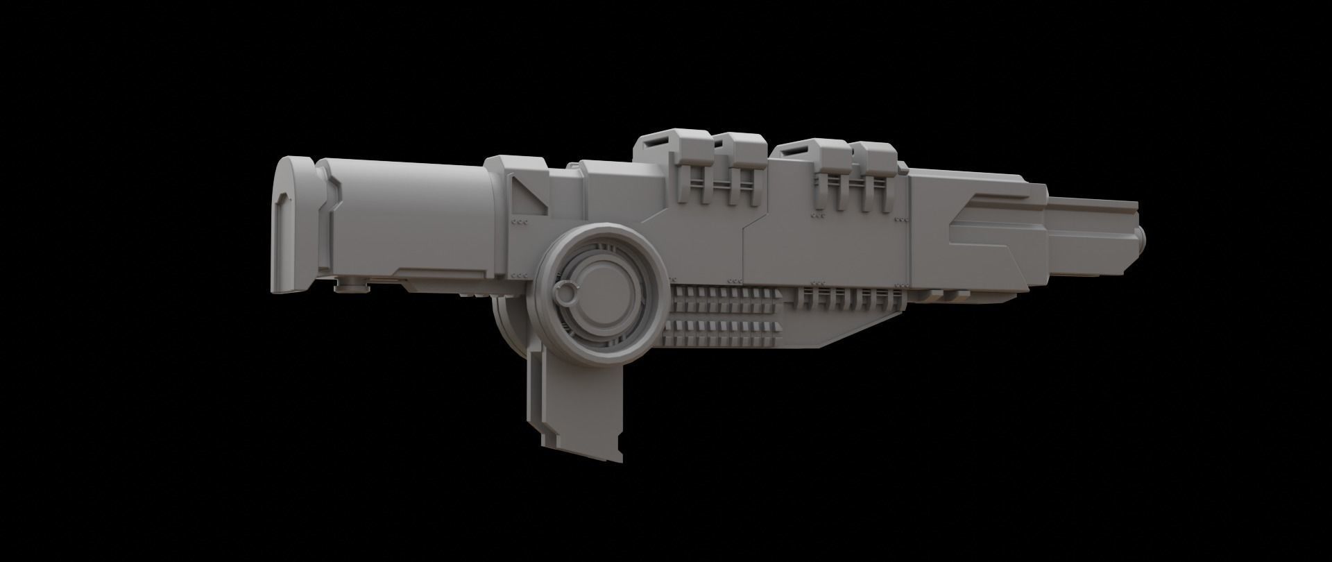 Mecha hard surface cannon 3D model_11