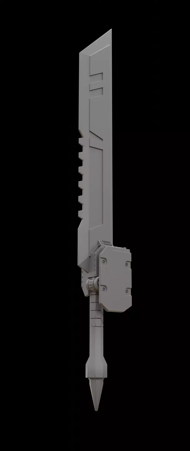 Mecha hard surface sword 3D model_0