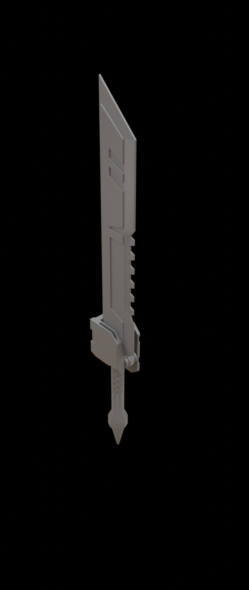 Mecha hard surface sword 3D model_5