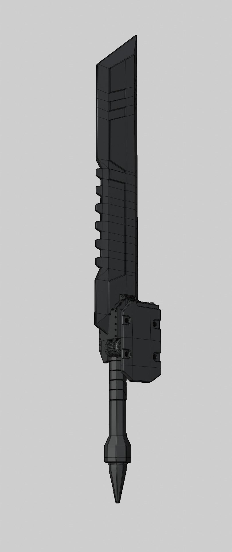 Mecha hard surface sword 3D model_15