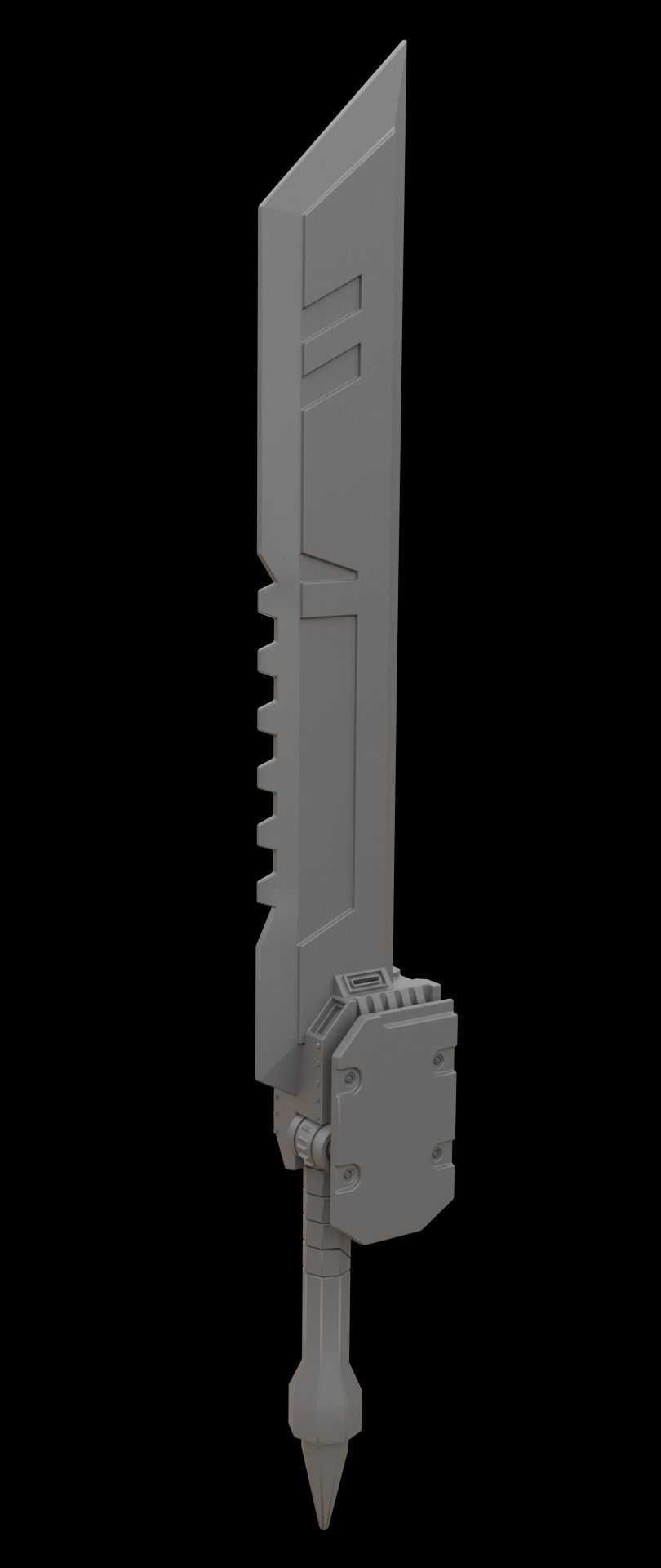 Mecha hard surface sword 3D model_1