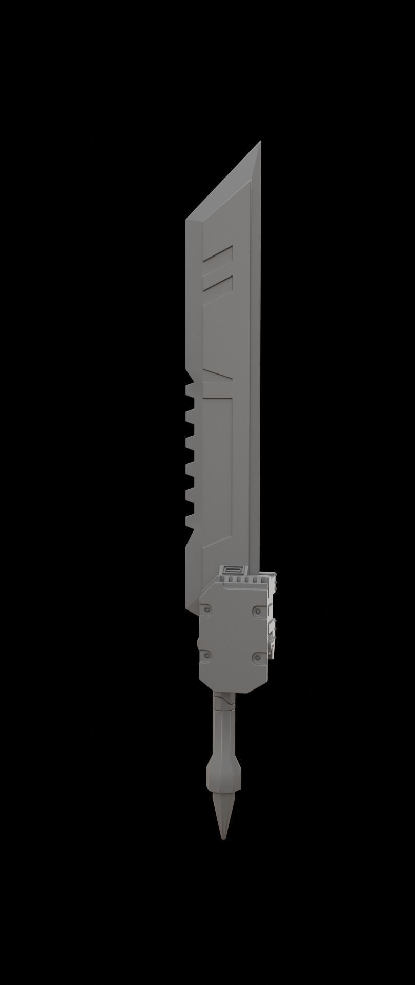 Mecha hard surface sword 3D model_10