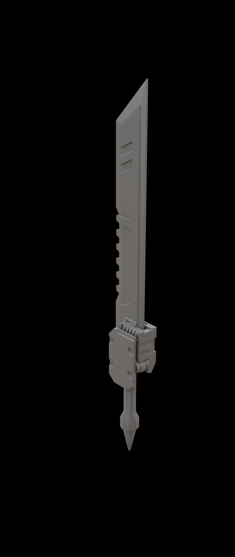 Mecha hard surface sword 3D model_14