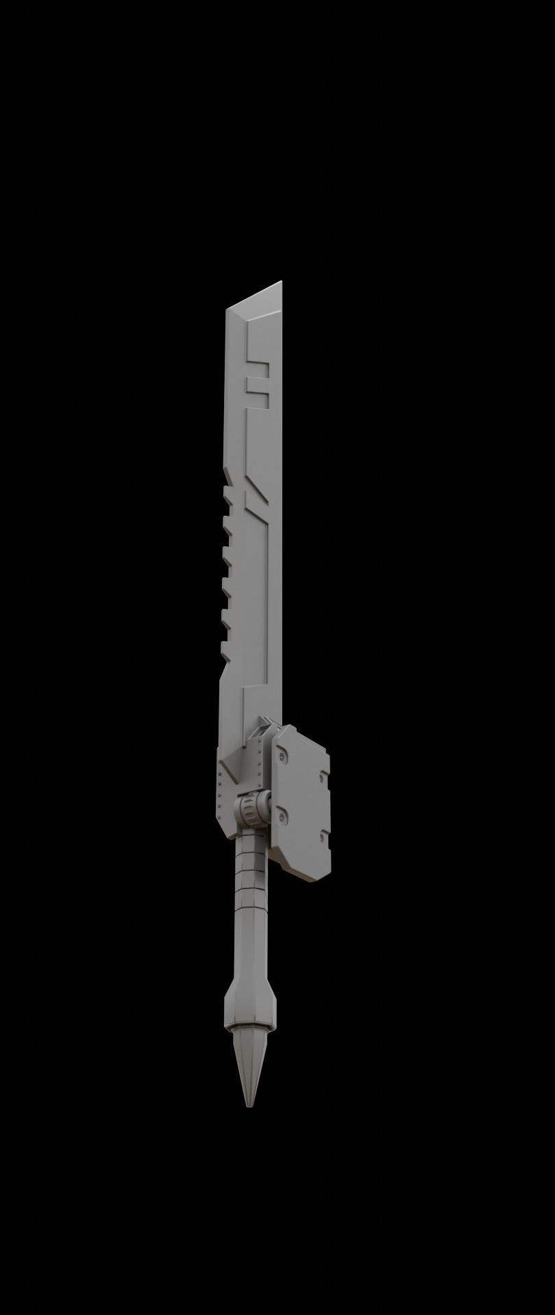 Mecha hard surface sword 3D model_7