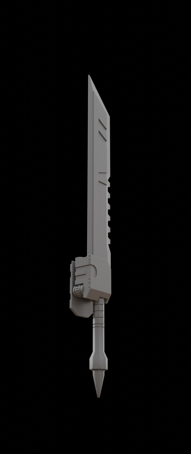 Mecha hard surface sword 3D model_13