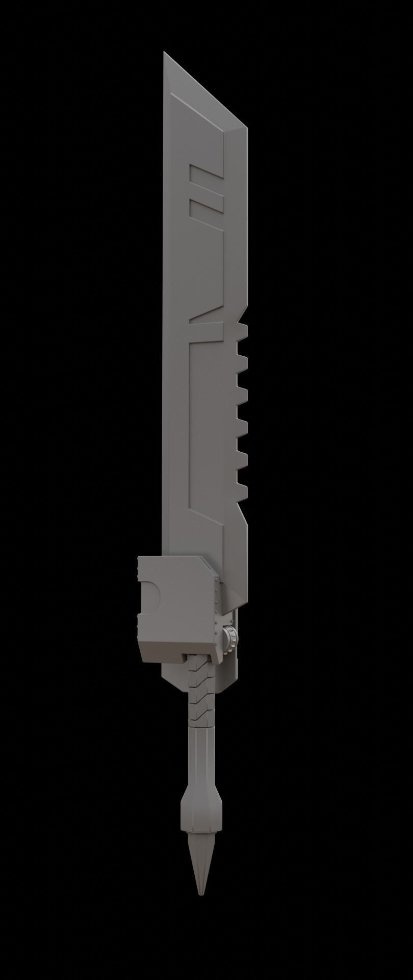 Mecha hard surface sword 3D model_4