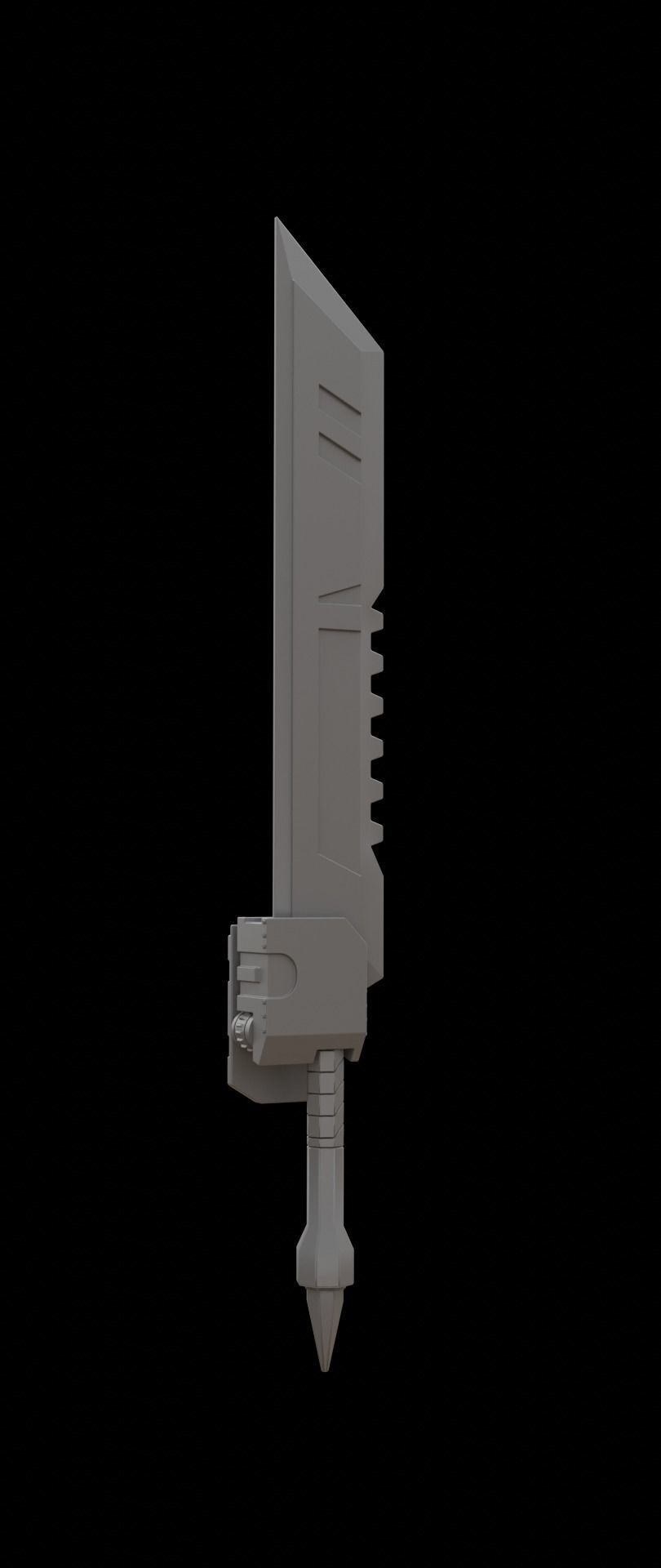 Mecha hard surface sword 3D model_11