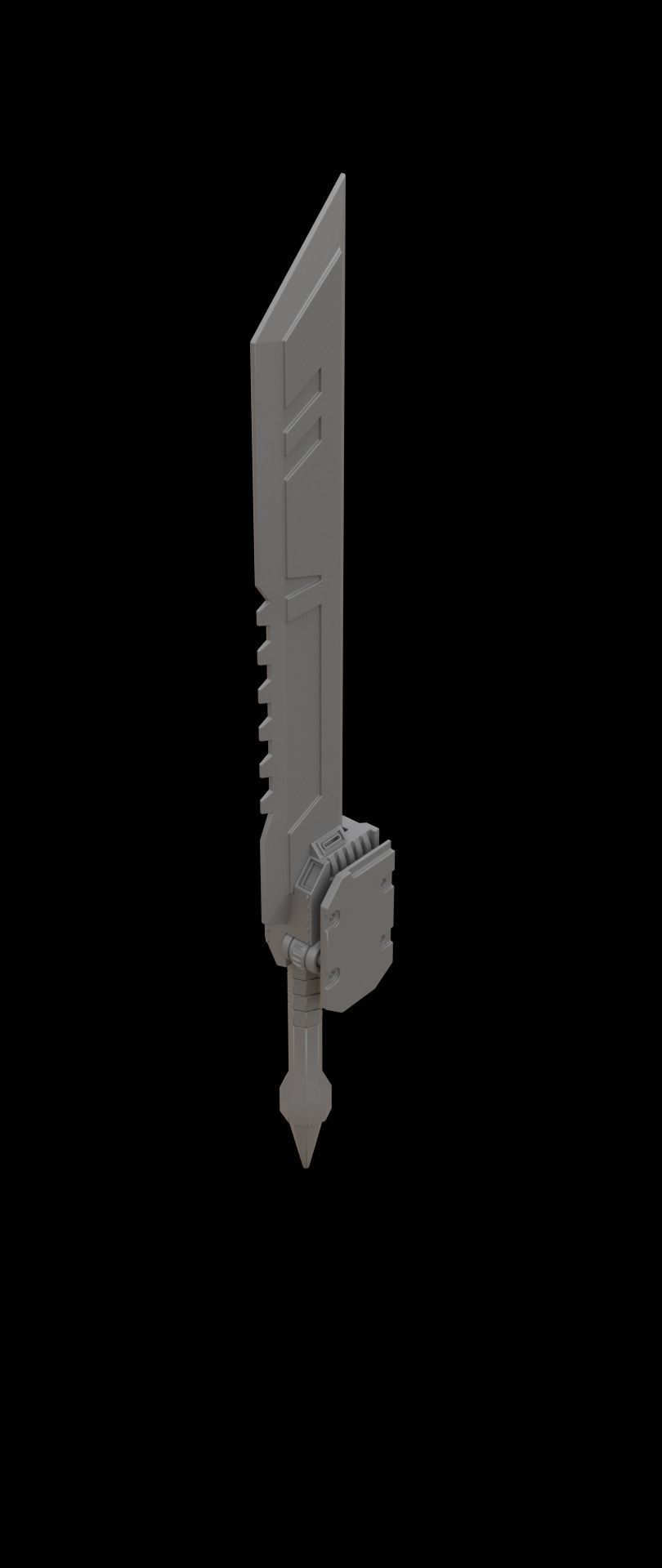 Mecha hard surface sword 3D model_6
