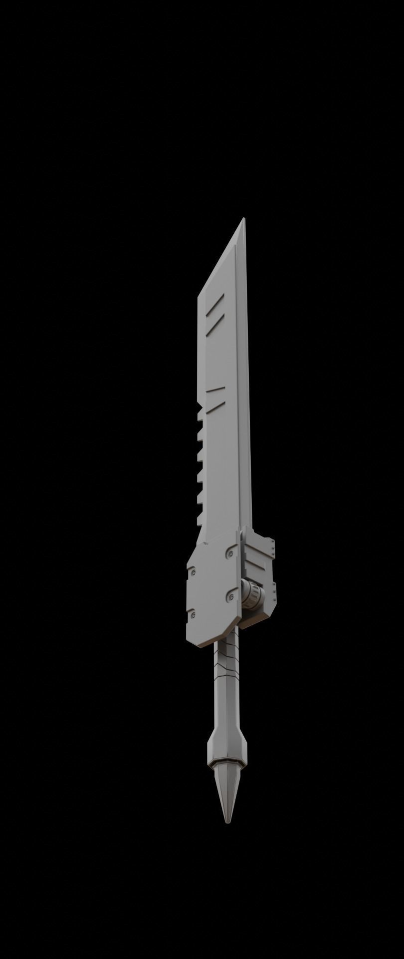 Mecha hard surface sword 3D model_12
