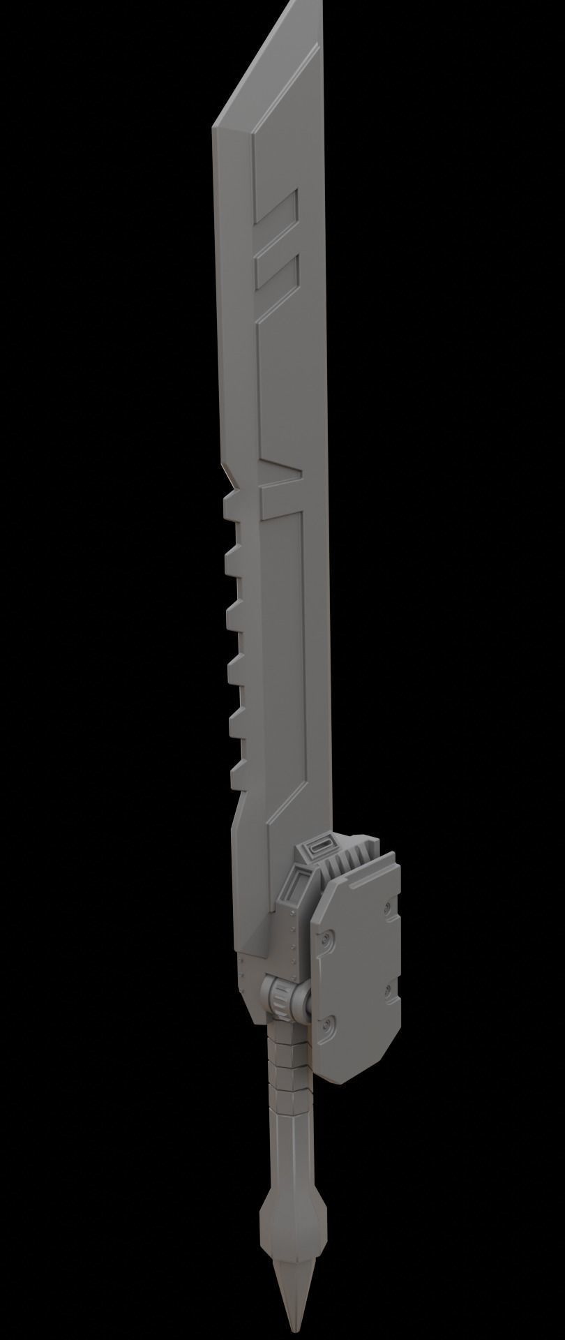 Mecha hard surface sword 3D model_2