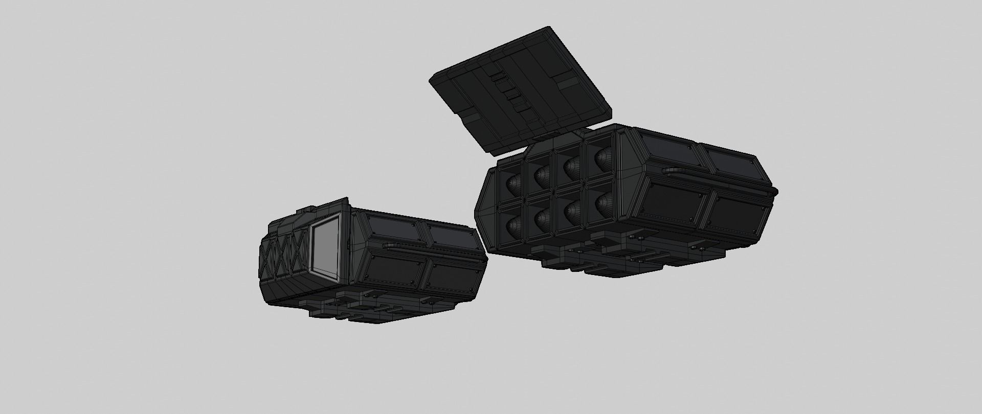Mecha hard surface missile launcher 3D model_15