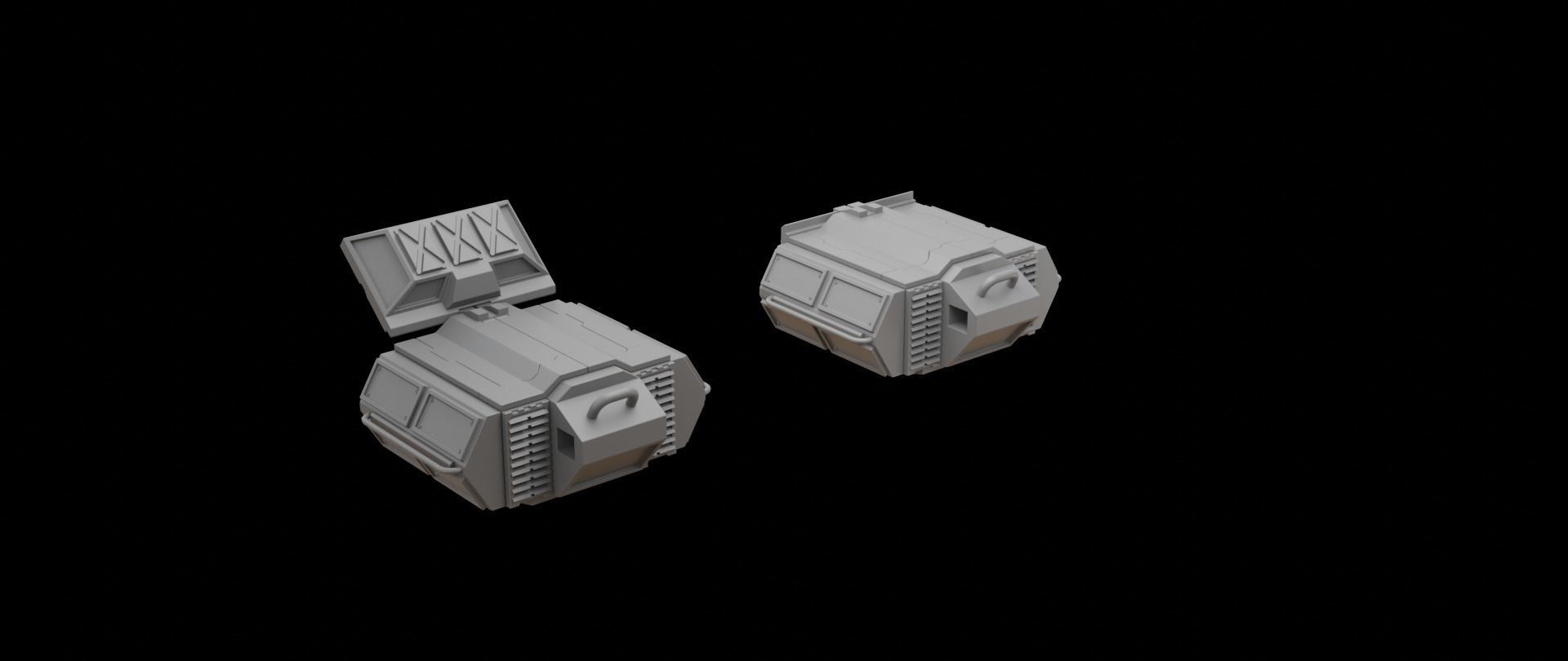 Mecha hard surface missile launcher 3D model_14