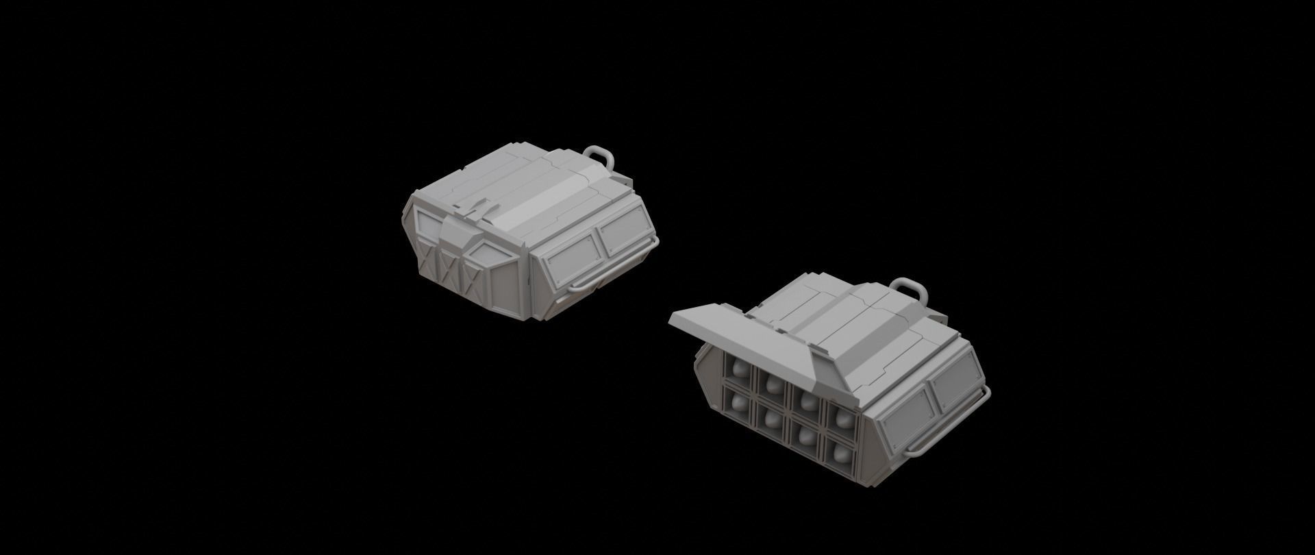 Mecha hard surface missile launcher 3D model_6