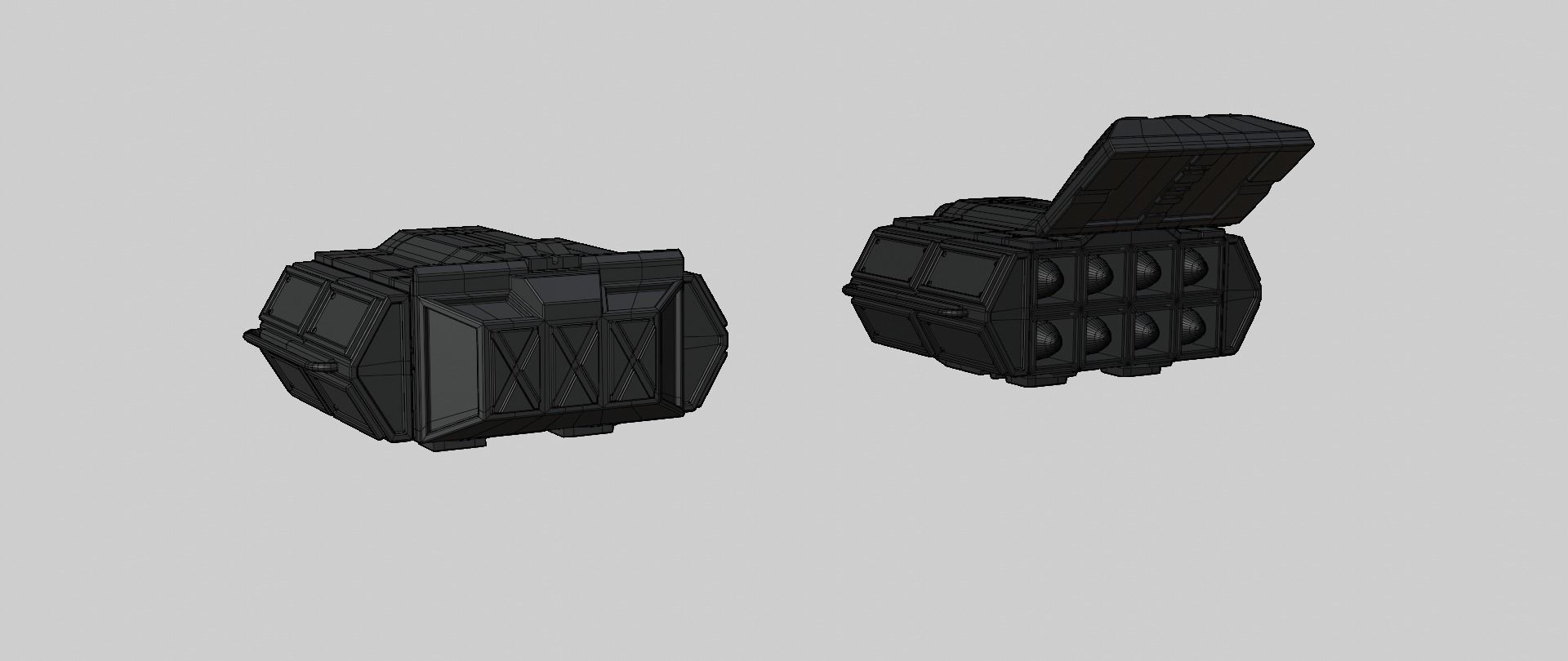 Mecha hard surface missile launcher 3D model_17