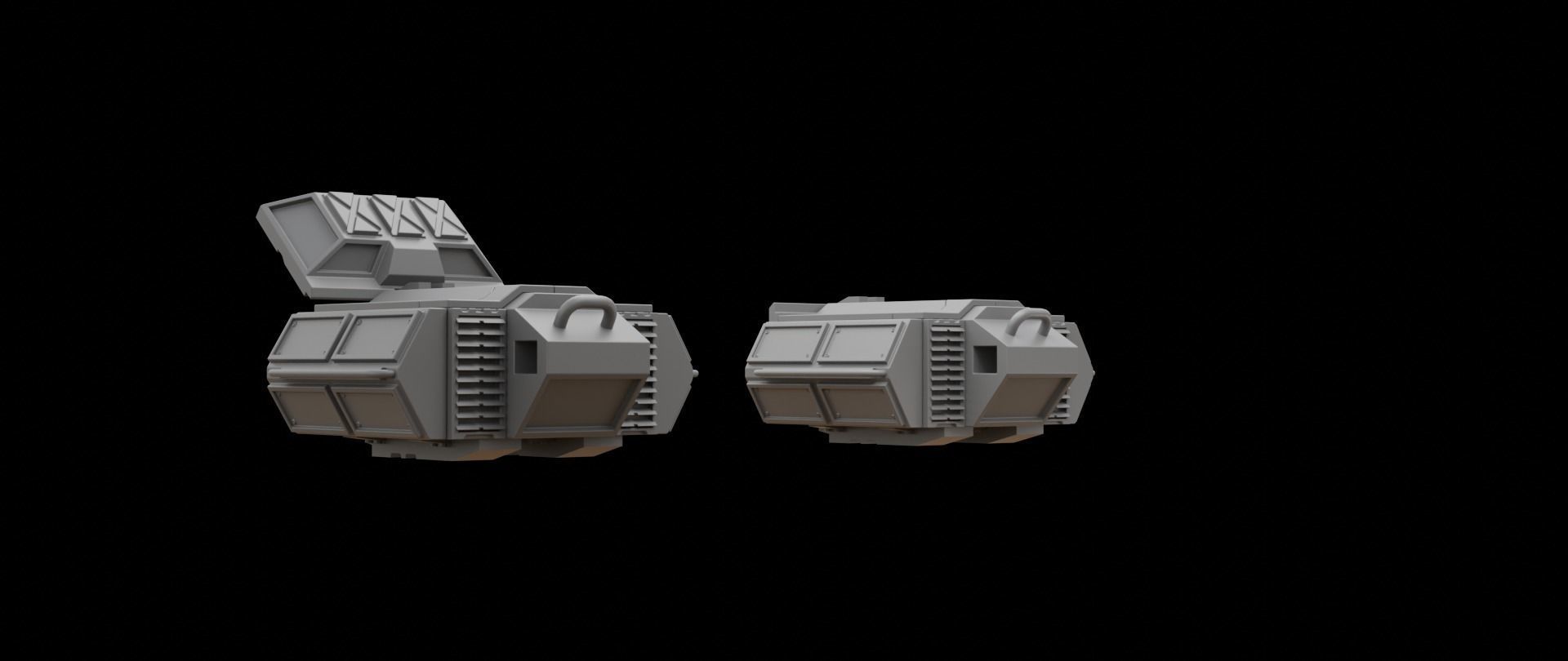 Mecha hard surface missile launcher 3D model_9