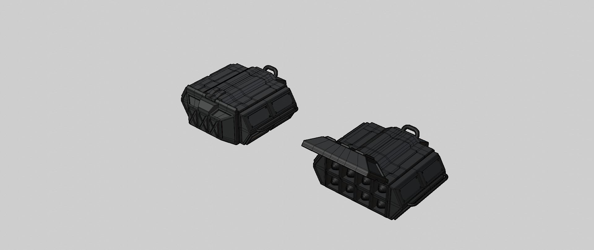 Mecha hard surface missile launcher 3D model_18