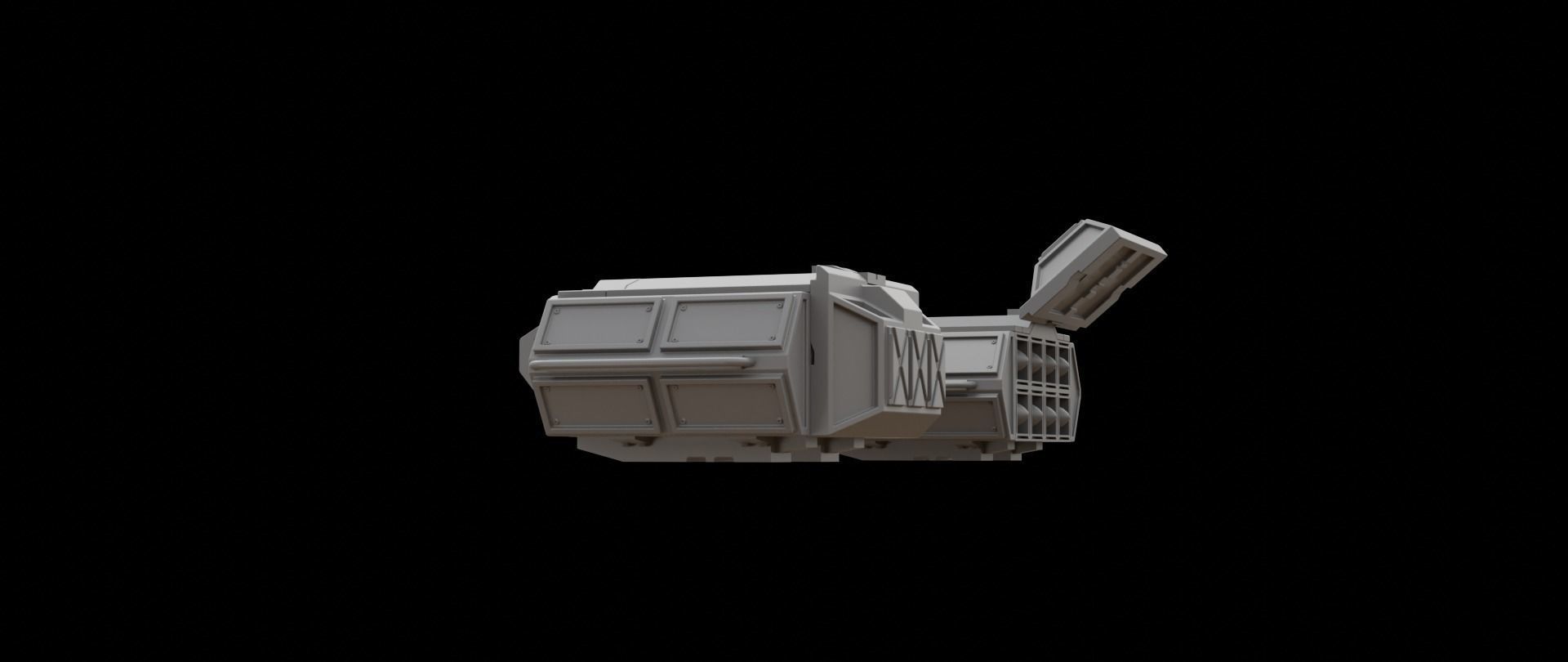 Mecha hard surface missile launcher 3D model_4