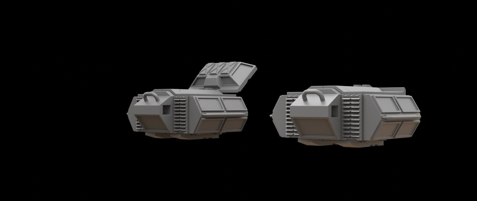 Mecha hard surface missile launcher 3D model_8