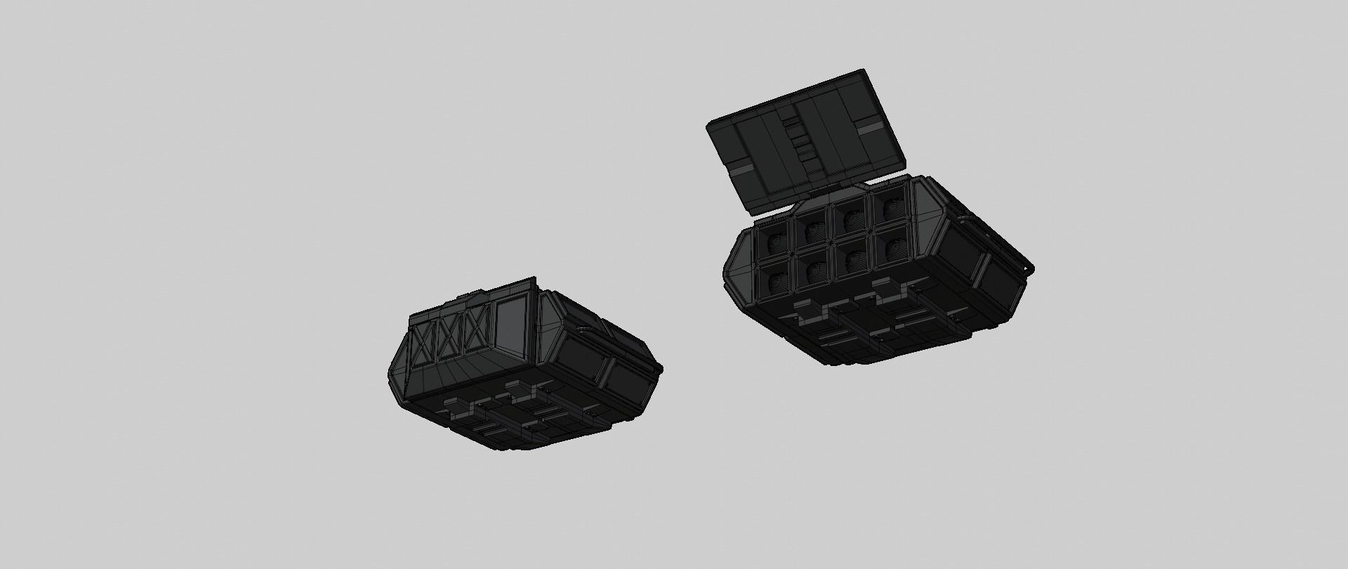 Mecha hard surface missile launcher 3D model_19