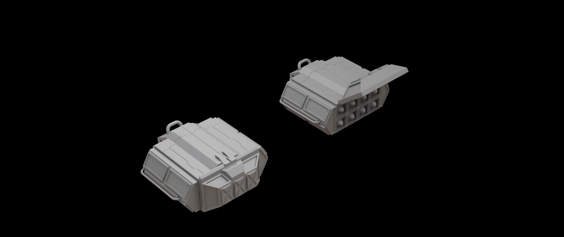 Mecha hard surface missile launcher 3D model_5