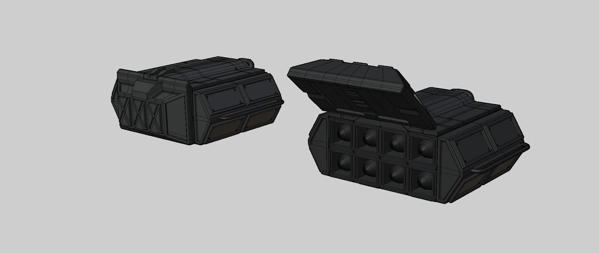 Mecha hard surface missile launcher 3D model_16