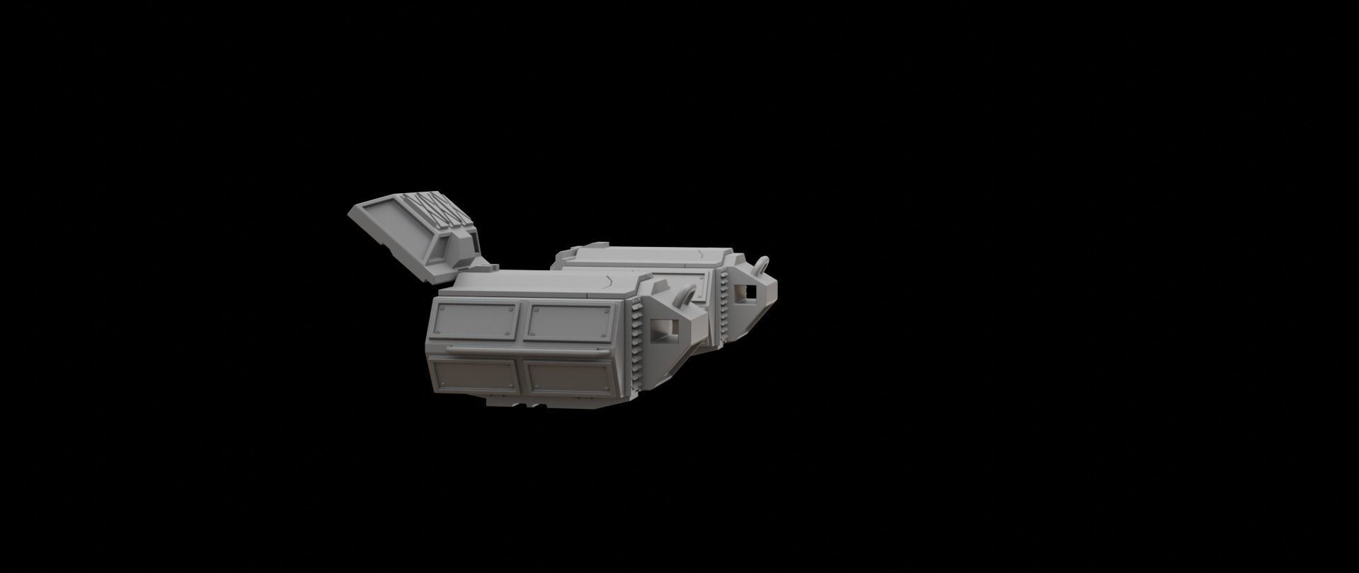 Mecha hard surface missile launcher 3D model_10