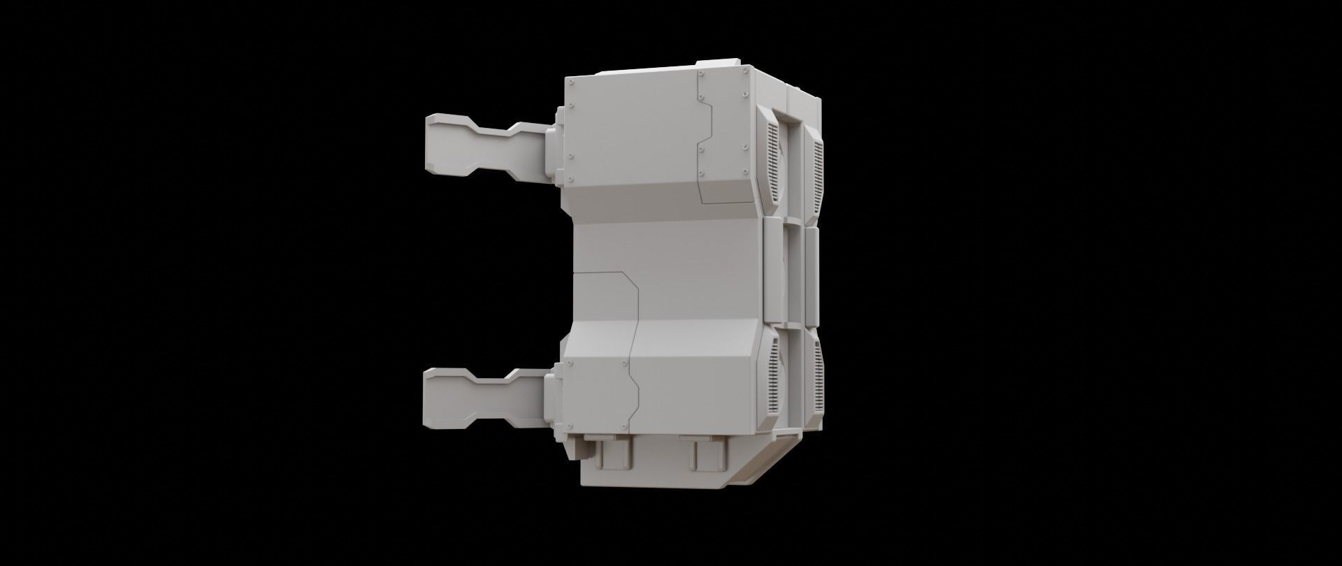 Mecha hard surface missile launcher 3D model_4