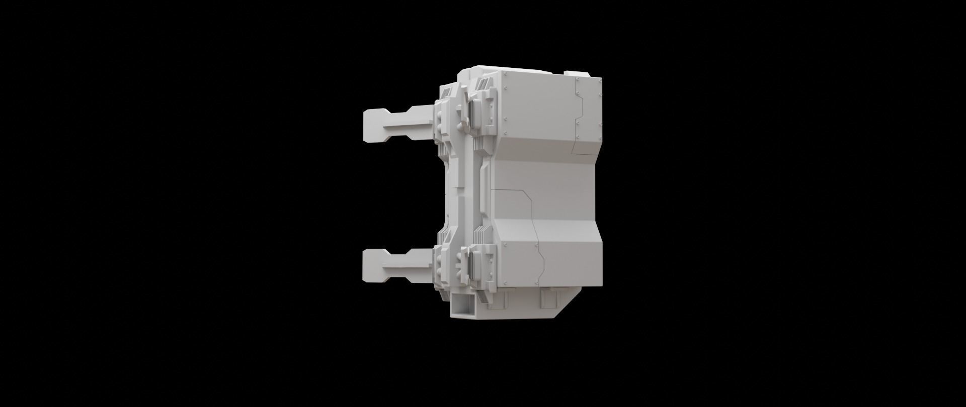 Mecha hard surface missile launcher 3D model_11