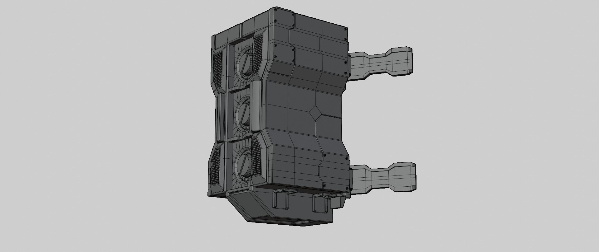 Mecha hard surface missile launcher 3D model_15