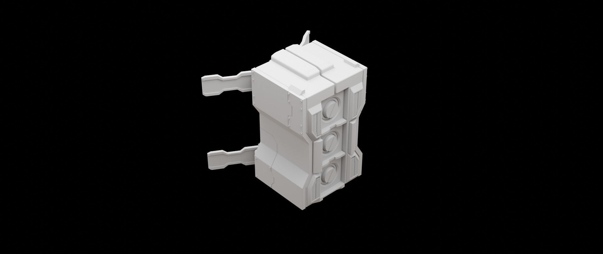 Mecha hard surface missile launcher 3D model_5