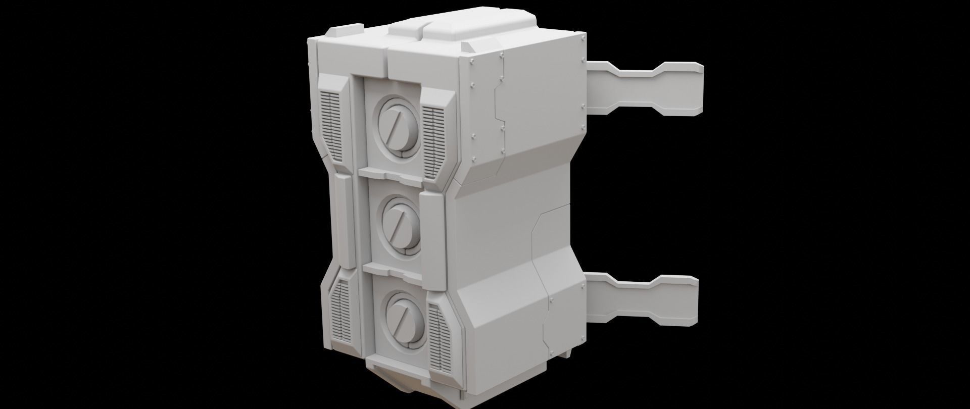 Mecha hard surface missile launcher 3D model_2