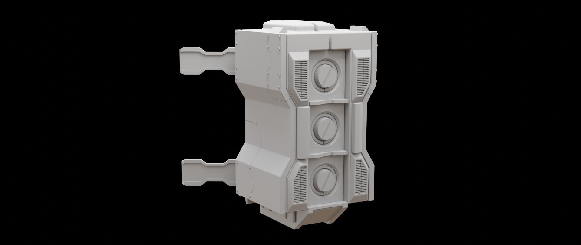 Mecha hard surface missile launcher 3D model_3