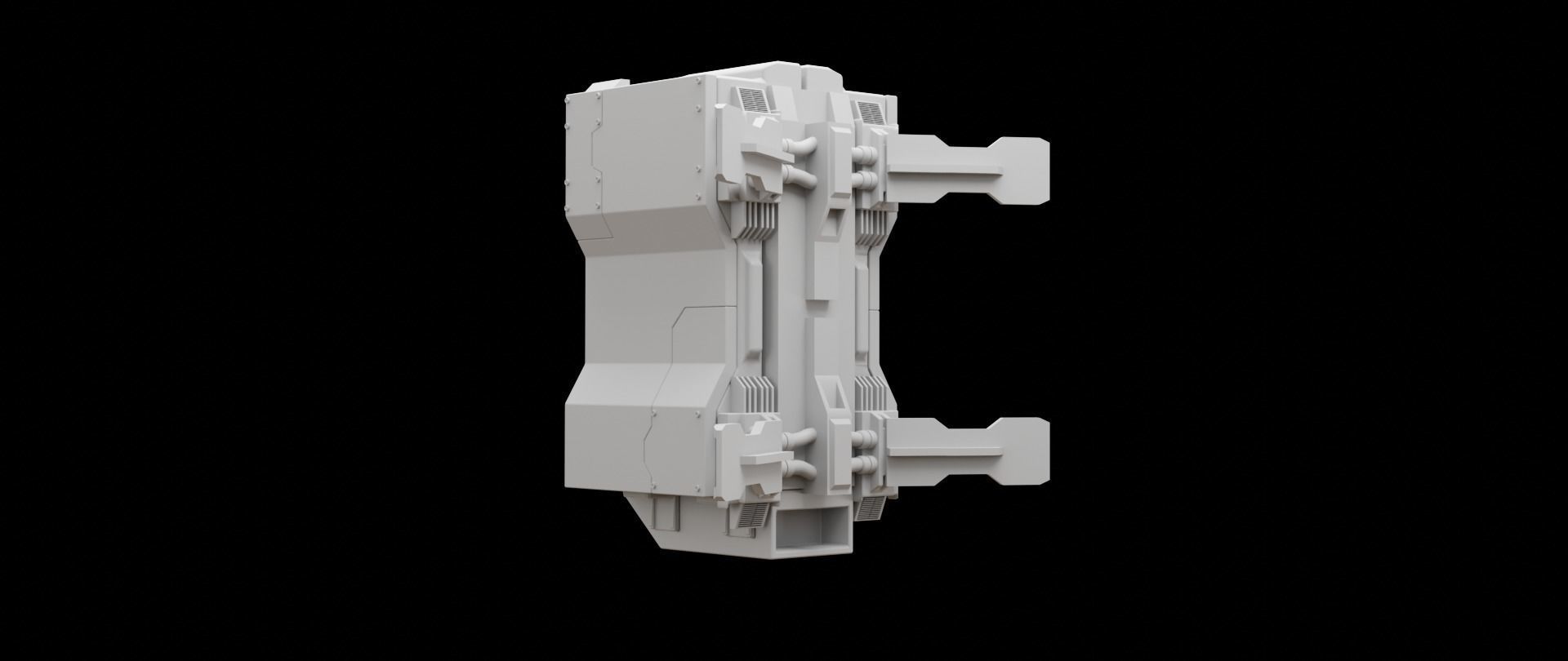 Mecha hard surface missile launcher 3D model_9