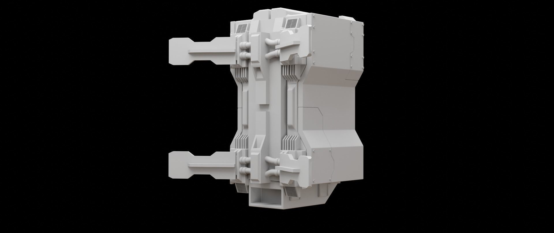 Mecha hard surface missile launcher 3D model_8