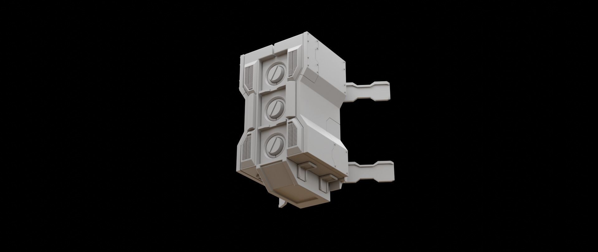 Mecha hard surface missile launcher 3D model_7