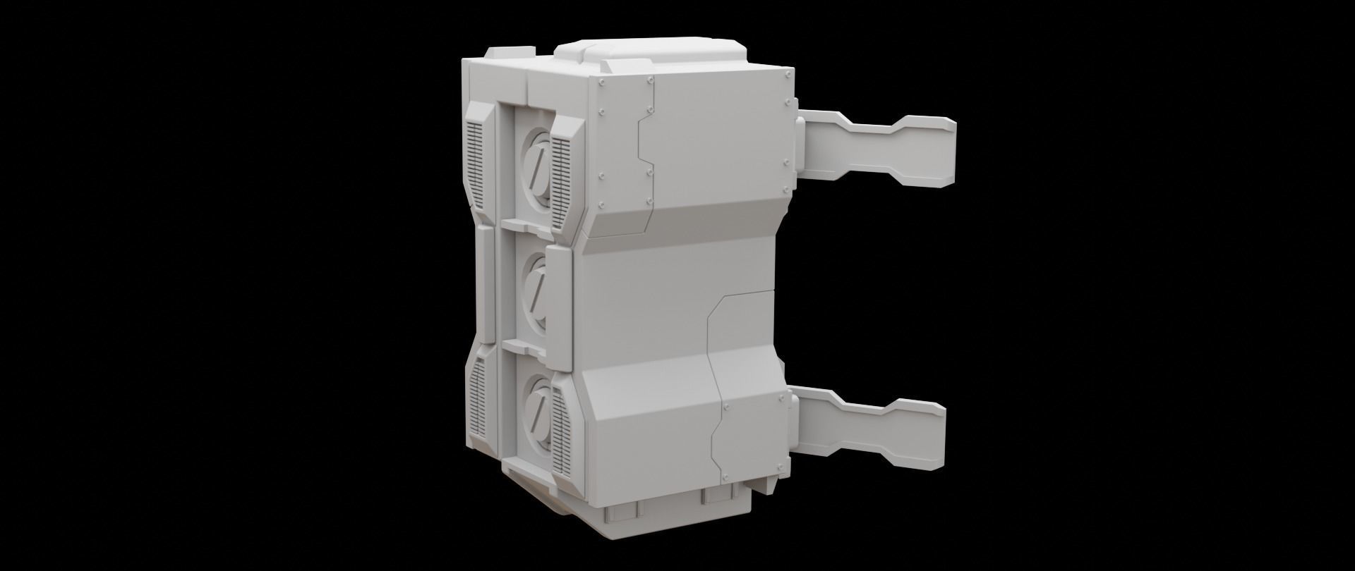 Mecha hard surface missile launcher 3D model_1