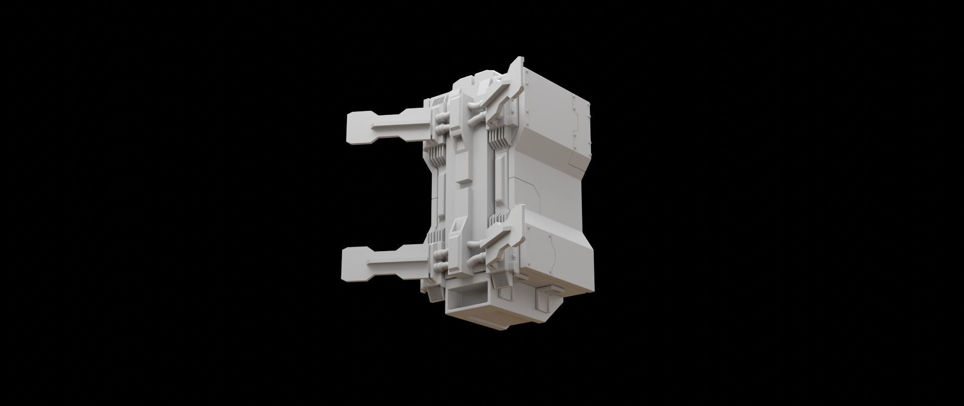 Mecha hard surface missile launcher 3D model_13