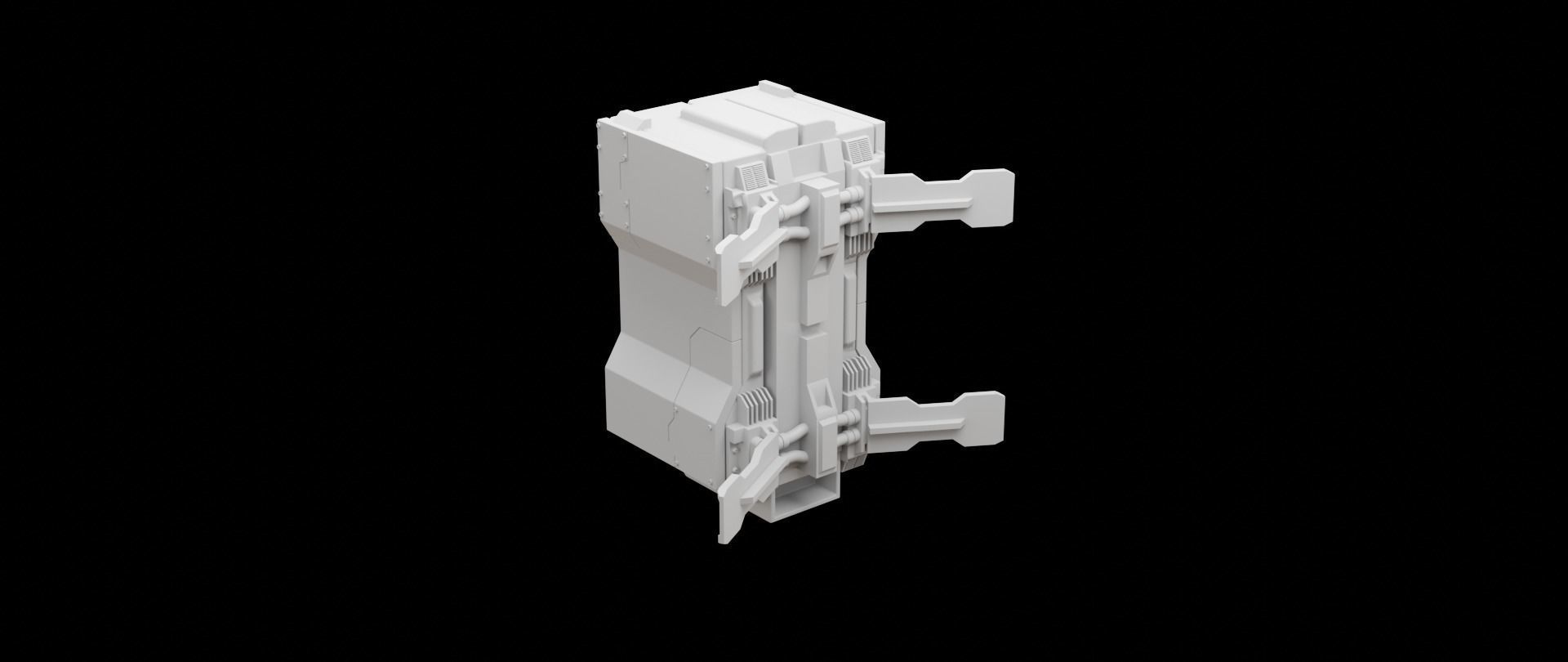 Mecha hard surface missile launcher 3D model_14
