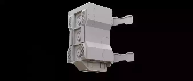Mecha hard surface missile launcher 3D model